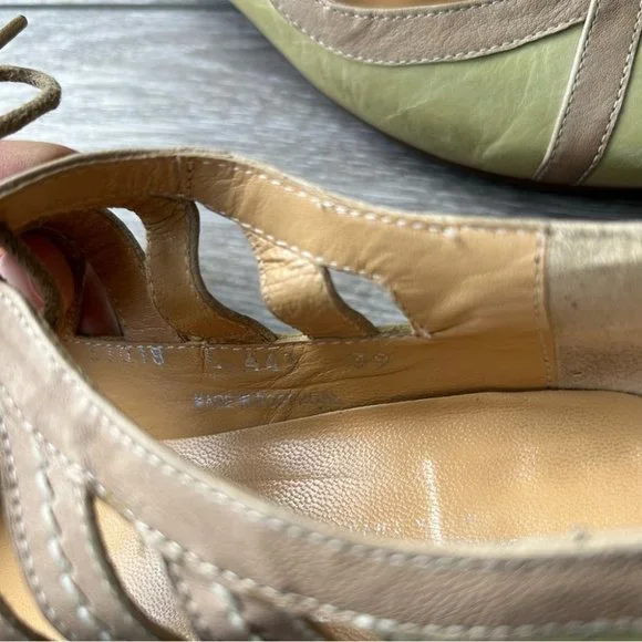 Fidji Lace Up Mary Jane Leather Flats Made in Portugal - Picture 12 of 16